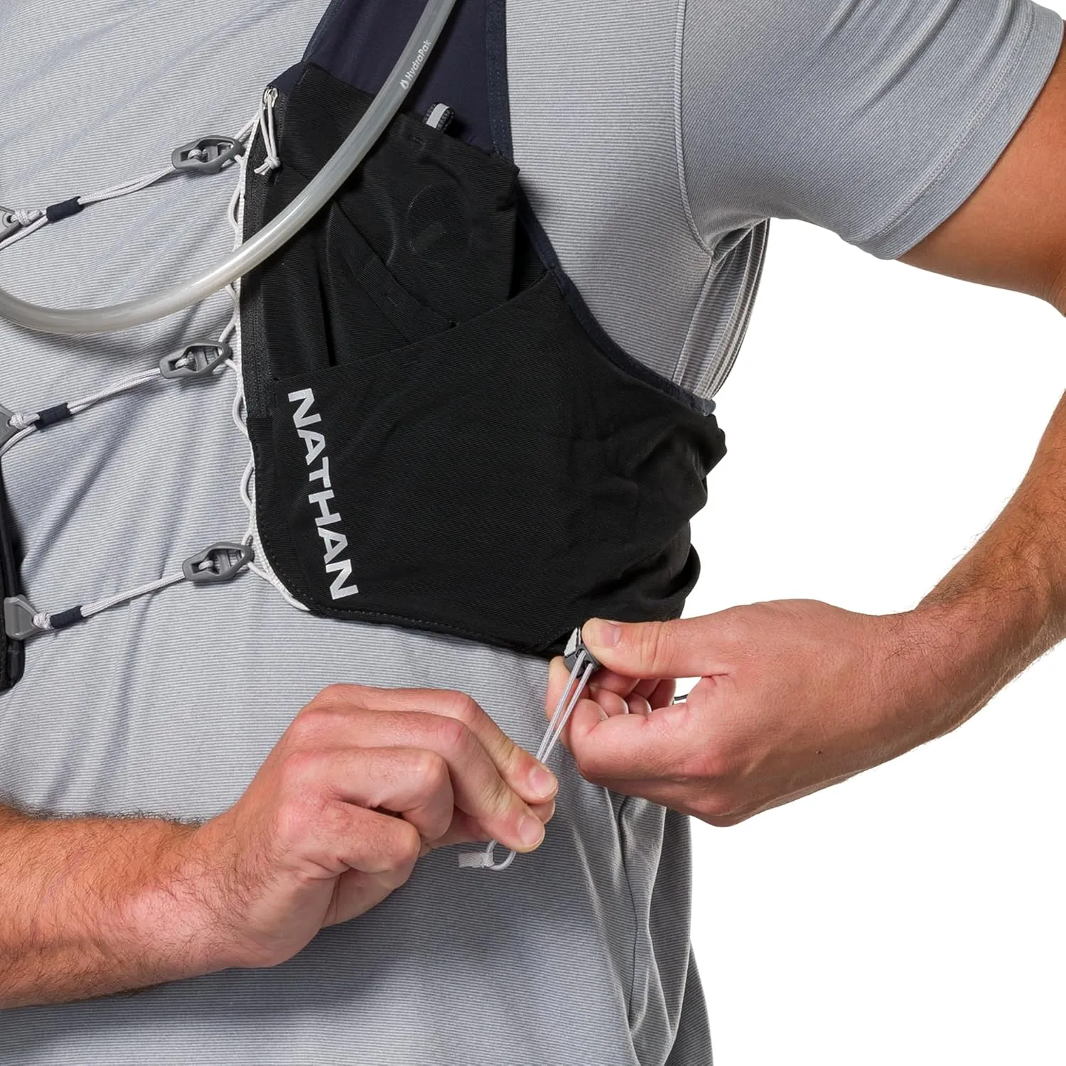 Nathan 12L Hydration Vest – Quick-Fit Adjustments, Breathable Mesh, 1.6L Bladder, 8.8 oz, 6 Pockets, Pinnacle Pro