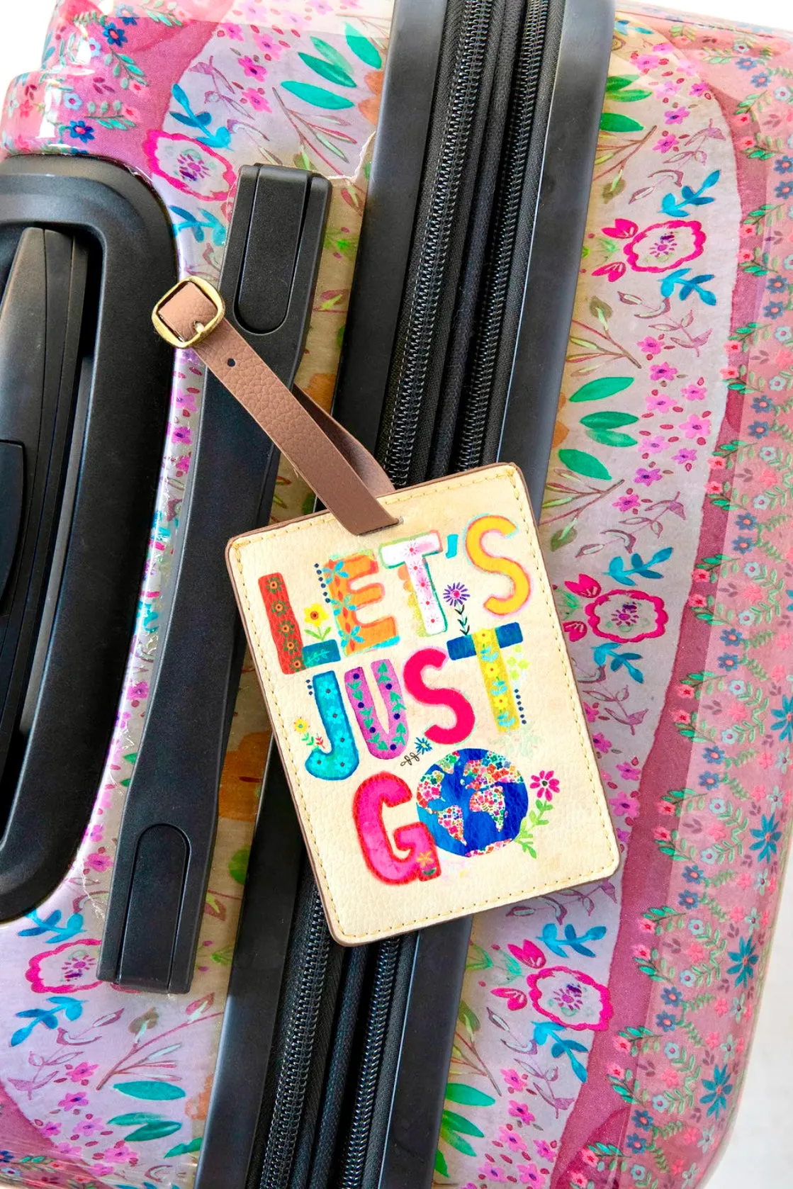 Natural Life Luggage Tag- Let’s Just Go