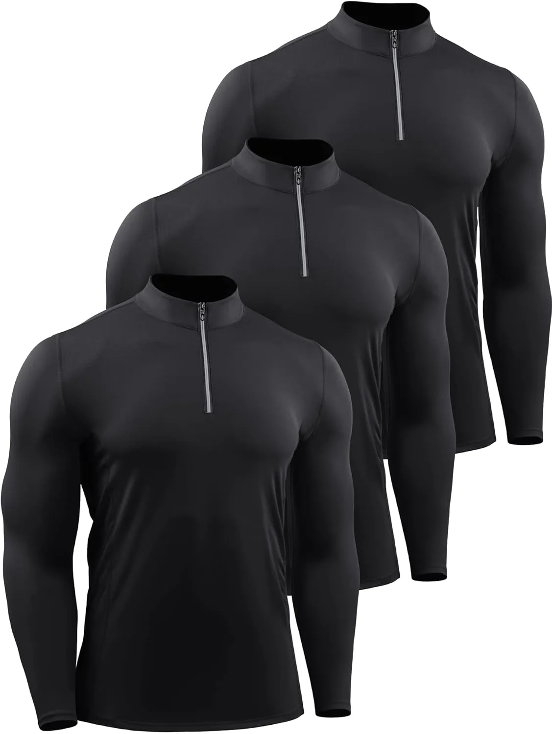 NELEUS Men's 3 Pack Athletic Compression Shirt Running Shirts