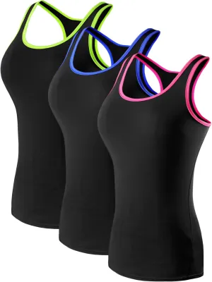 NELEUS Women's 3 Pack Compression Base Layer Dry Fit Tank Top