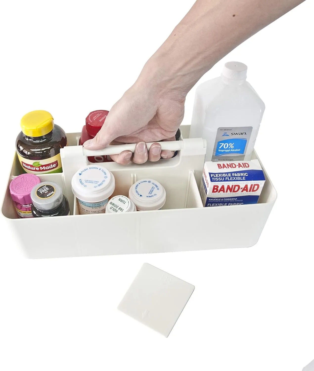 New Office Storage Portable Organizer DIY basket Caddy -MADE IN USA (Ivory)