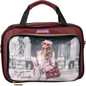 Nicole Lee Cosmetic Makeup Bag for Women - Multi Organization Toiletry Travel Bag with 5 Compartments (Sara is Soft but Strong)