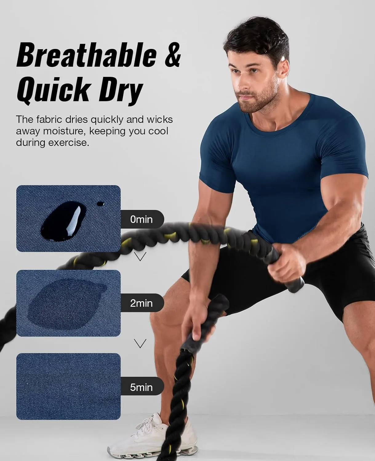 Niksa Men's Compression Shirts 1 or 4 Pack, Workout Gym Shirt Short Sleeve, Moisture Wicking Active Fit Base Layer T-Shirt