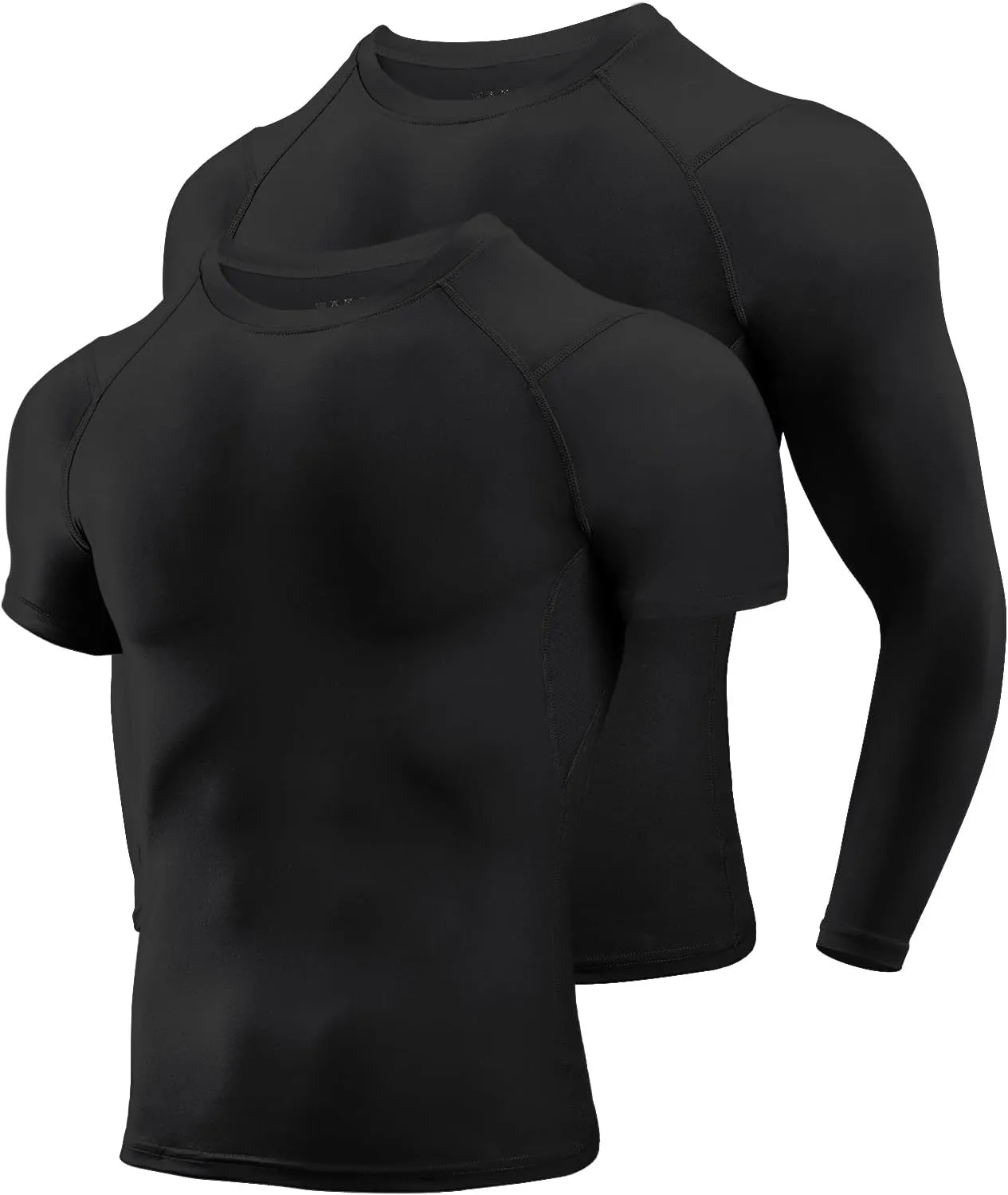 Niksa Men's Compression Shirts, Short Sleeve Athletic Compression Tops Dry Workout T Shirt, Rash Guard Base Layer Undershirt