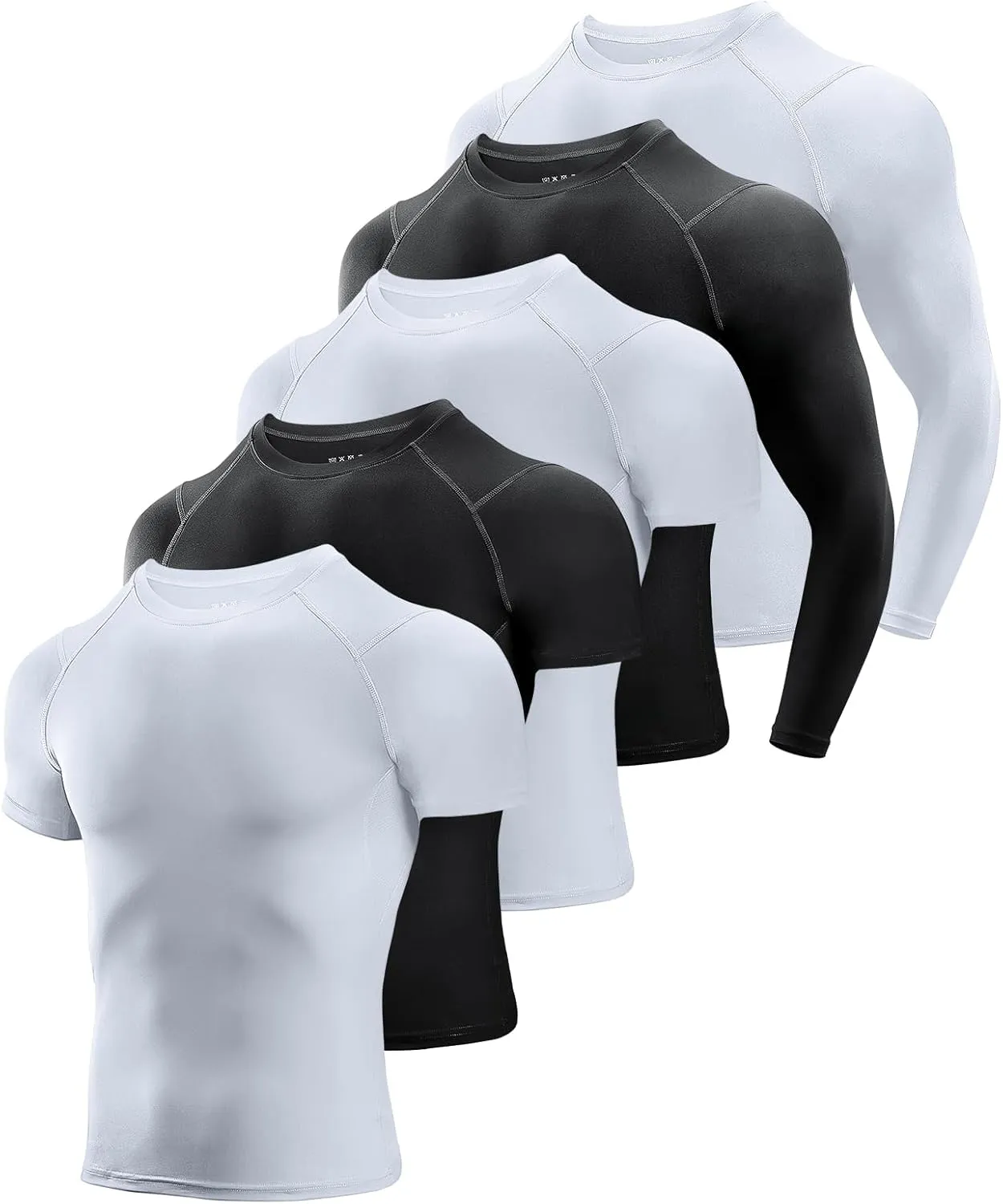 Niksa Men's Compression Shirts, Short Sleeve Athletic Compression Tops Dry Workout T Shirt, Rash Guard Base Layer Undershirt