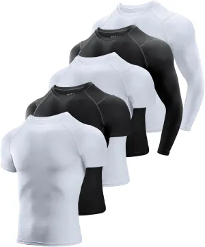 Niksa Men's Compression Shirts, Short Sleeve Athletic Compression Tops Dry Workout T Shirt, Rash Guard Base Layer Undershirt