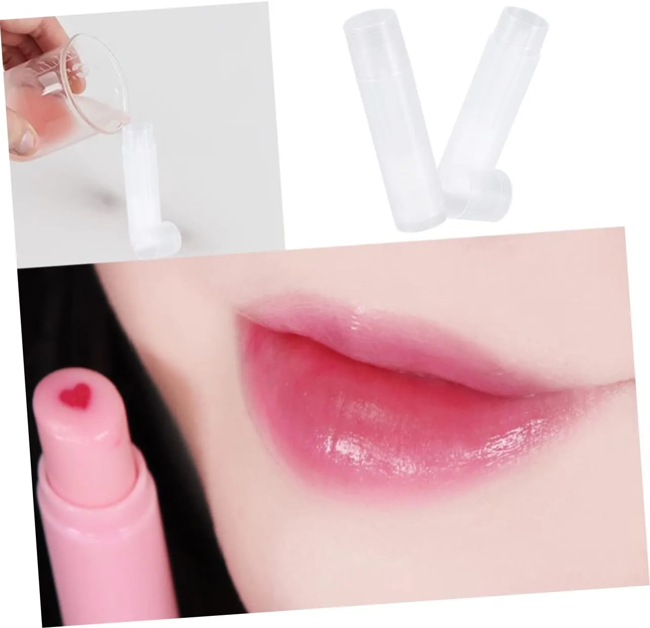 NOLITOY 30pcs Transparent Lip Pomade Tubes DIY Empty Storage Containers for Homemade Gloss Plastic Makeup Accessories for Crafts and