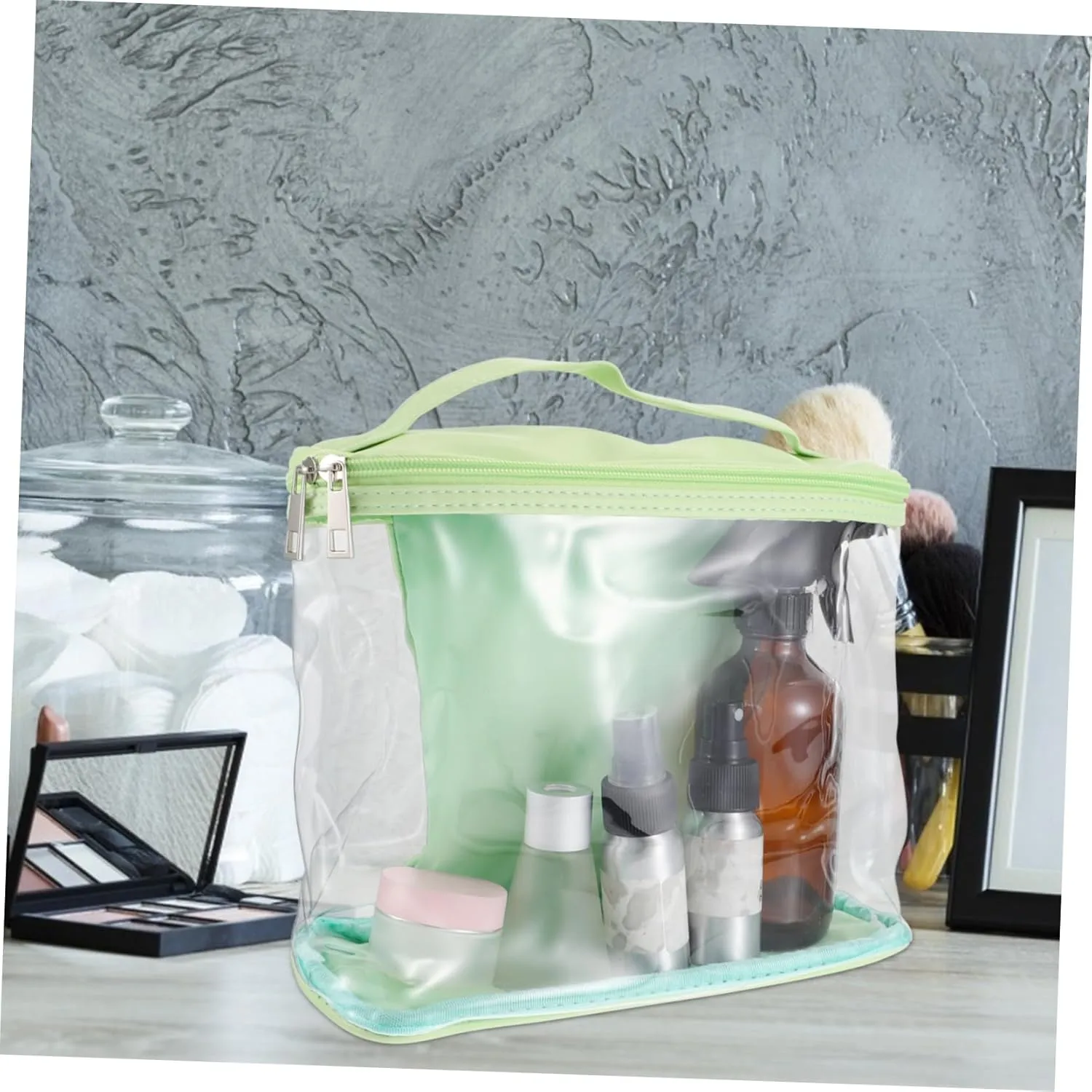 NOLITOY Waterproof Cosmetic Bag for Travel Toiletries Pouch Big Capacity Handle Double Zipper for Women