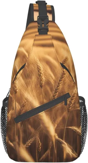 Ogniwo Wheat Field Shoulder Bag Crossbody Backpack Chest Bag Lightweight Sling Daypackstravel Hiking Cycling For Men Women
