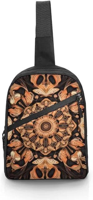 Old Ornament Cross Chest Bag Crossbody Backpack for Women Men Sling Bag Travel Hiking Daypack