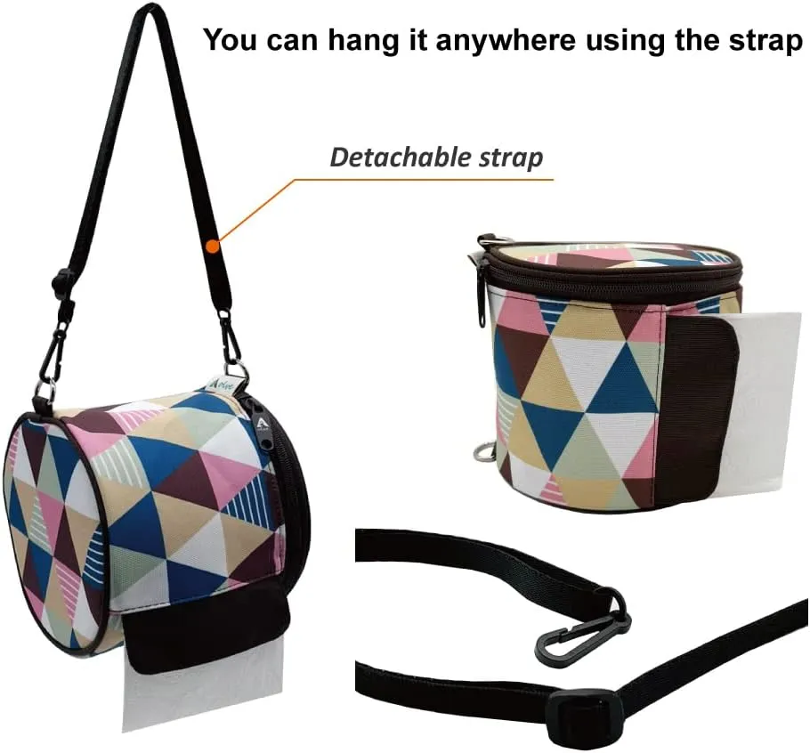 Olve Toilet Paper Holder Roll-Tissue Dispenser Cat Proof Roll Paper Cover Portable and Foldable Storage Bag for Camping Outdoor Tent Home Office (Brown)