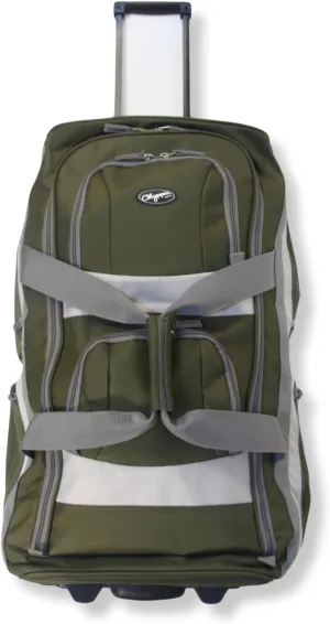 Olympia U.S.A. 33 inch Jumbo Size 8 Pockets Wheeled Rolling Duffel Bag Water Resistant Luggage Lightweight Travel Suitcase with Retractable Handle