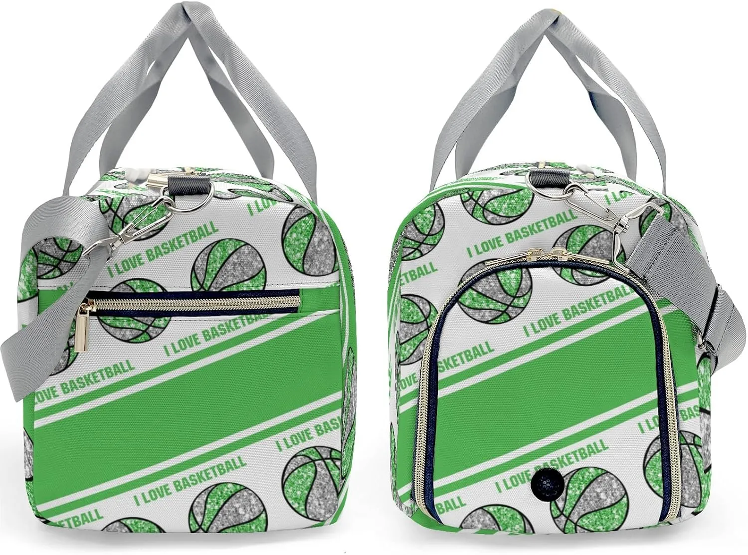 Onion Glitter Sport Basketball Gym Bag for Women, Travel Duffle Bag Carry On Weekender Bag with Shoe Compartment