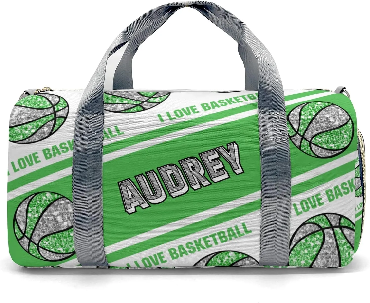 Onion Glitter Sport Basketball Gym Bag for Women, Travel Duffle Bag Carry On Weekender Bag with Shoe Compartment