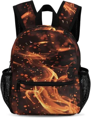 Orange Fire Backpack Cute Laptop Bag Mini Shoulder Bags Travel Casual Daypacks 13 Inch
