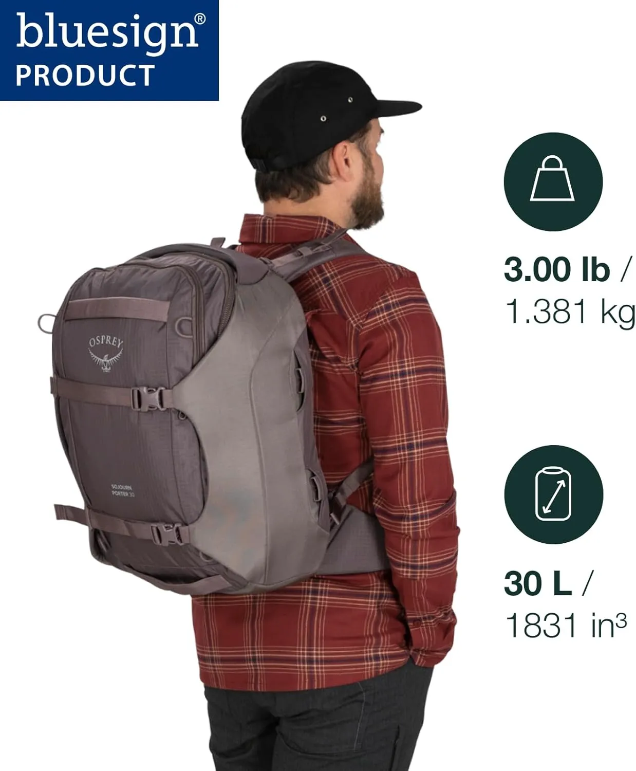 Osprey Sojourn Porter 30L Travel Backpack, Brindle Brown