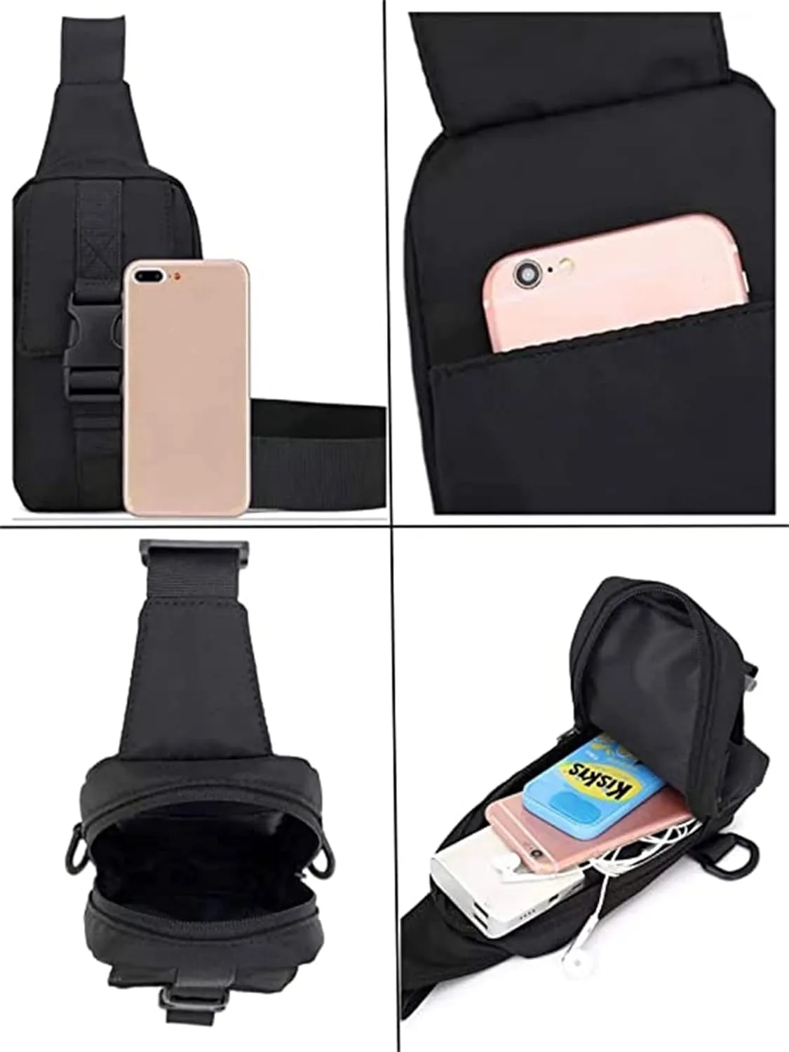 Ousawig Small Sling Backpack Mens Crossbody Bag Lightweight Chest Daypacks Shoulder Bag for Men Travel Hiking