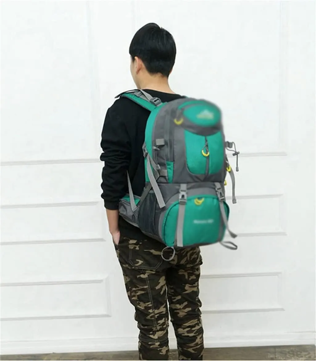 Outdoor bag men's and women's hiking backpack mountaineering travel 50L equipment sports bag(D)