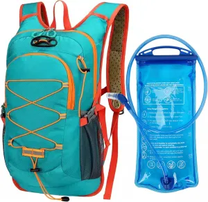 Outdoor Hydration Pack with 2L Water Bladder,Lightweight Running Backpack,Large Capacity Cycling Backpack,Daypack for Hiking Trail,Camping Backpack for Women Men
