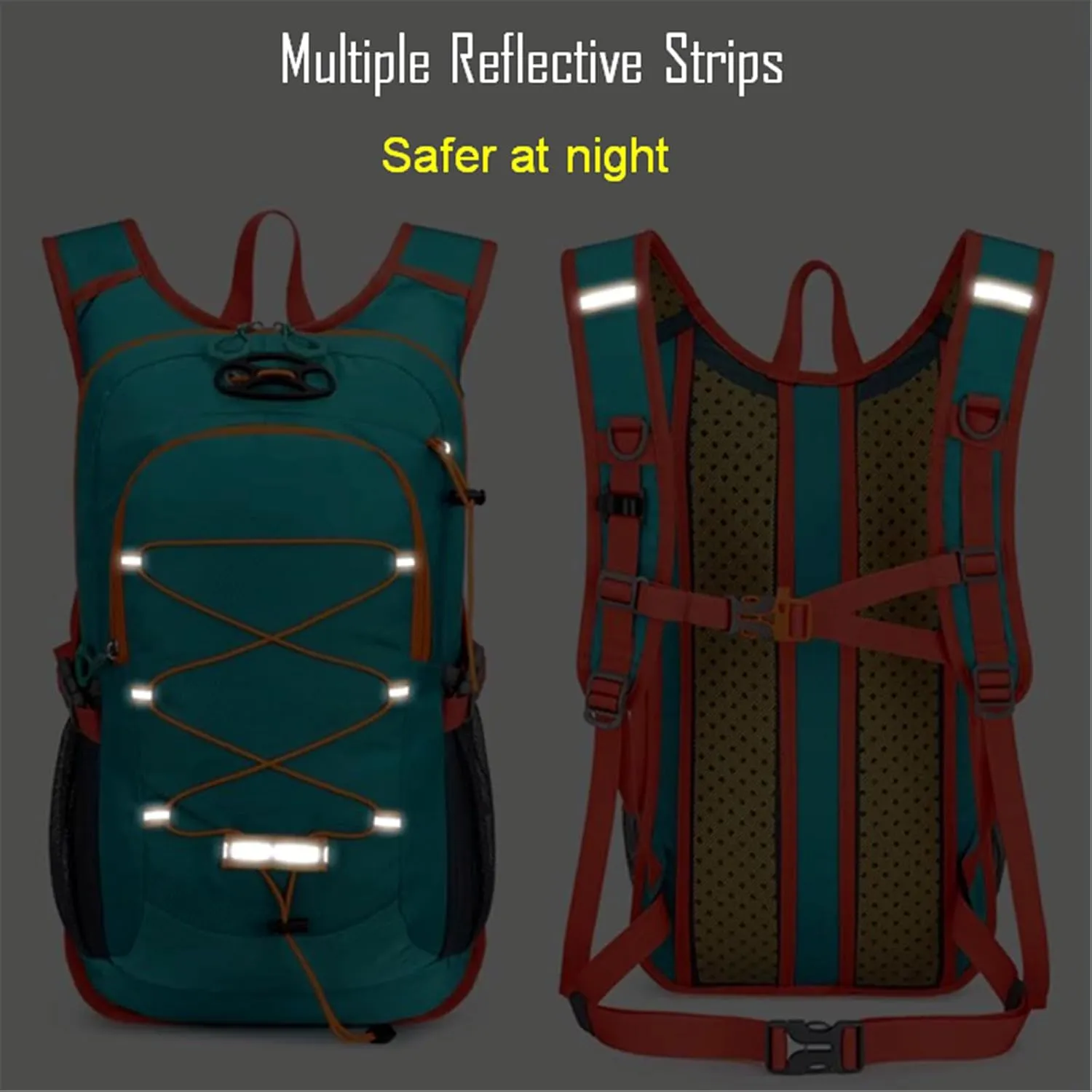 Outdoor Hydration Pack with 2L Water Bladder,Lightweight Running Backpack,Large Capacity Cycling Backpack,Daypack for Hiking Trail,Camping Backpack for Women Men