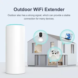 Outdoor WiFi Extender｜Booster Signal Repeater｜Dual Band｜AC 1200 Mbps｜Weatherproof｜PoE Ethernet Port｜Coverage Radius 250 ft｜65 Devices