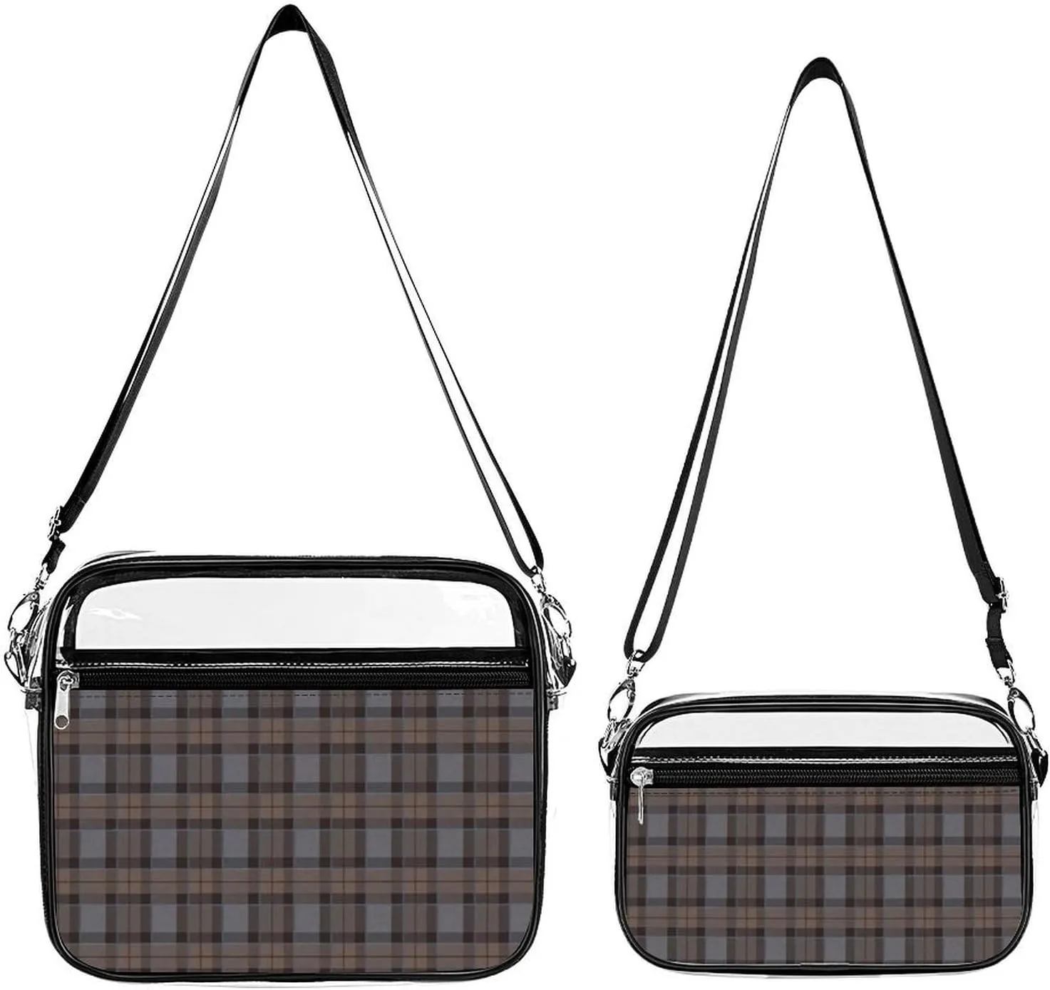 Outlander Tartan Fraser Tartan Transparent Cross Bag Two-piece Set, Fashionable Transparent Bag