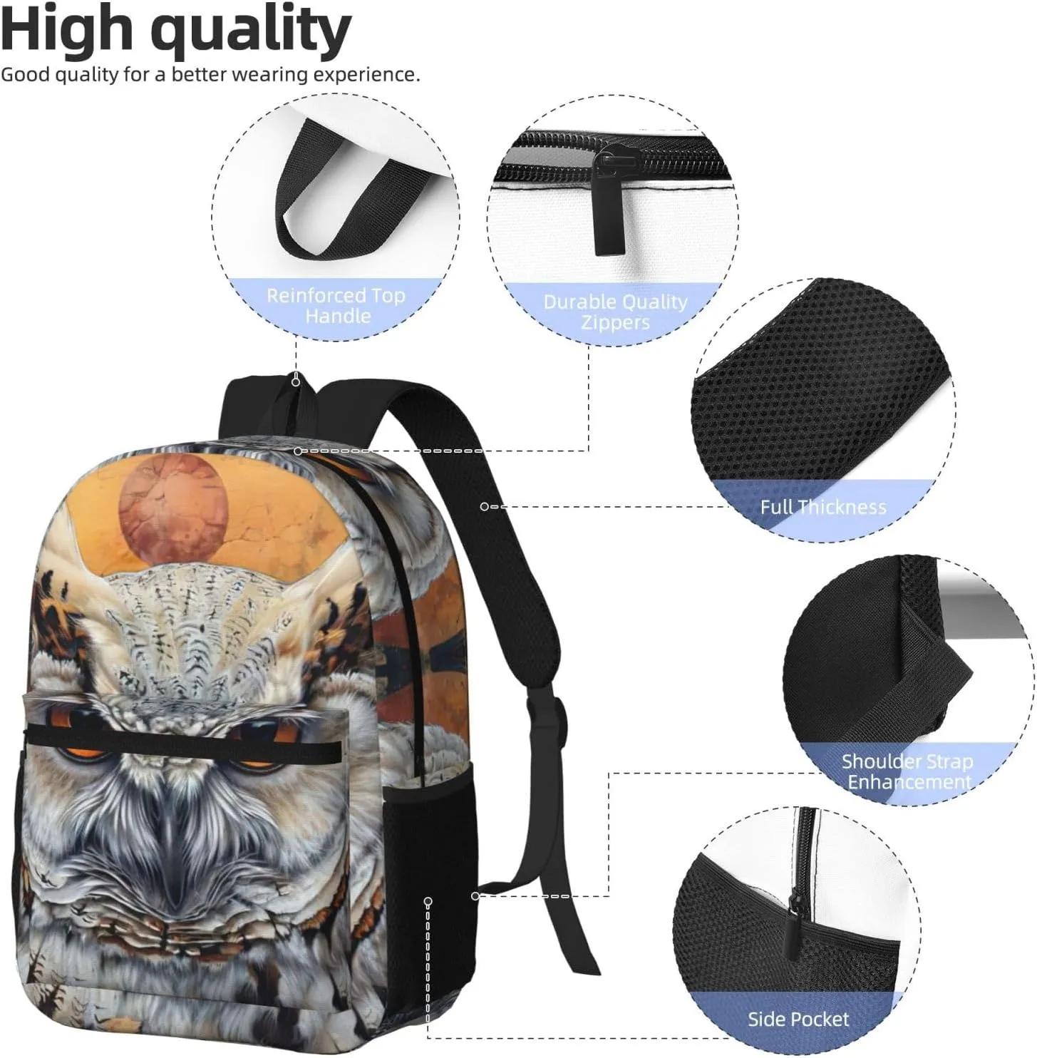Owl Beliefs Laptop Backpack,Carry On Backpacks, Fits Up To 16 Inch Computer,Travel Daypack For Men Women