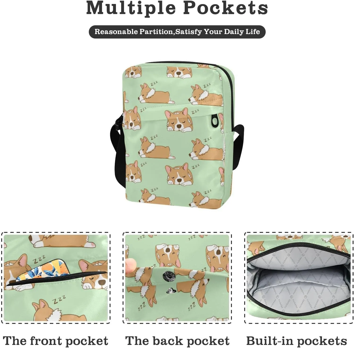 Oyihfvs Messenger Bag, Men's Crossbody Bag, Women's Crossbody Bag with Adjustable Strap