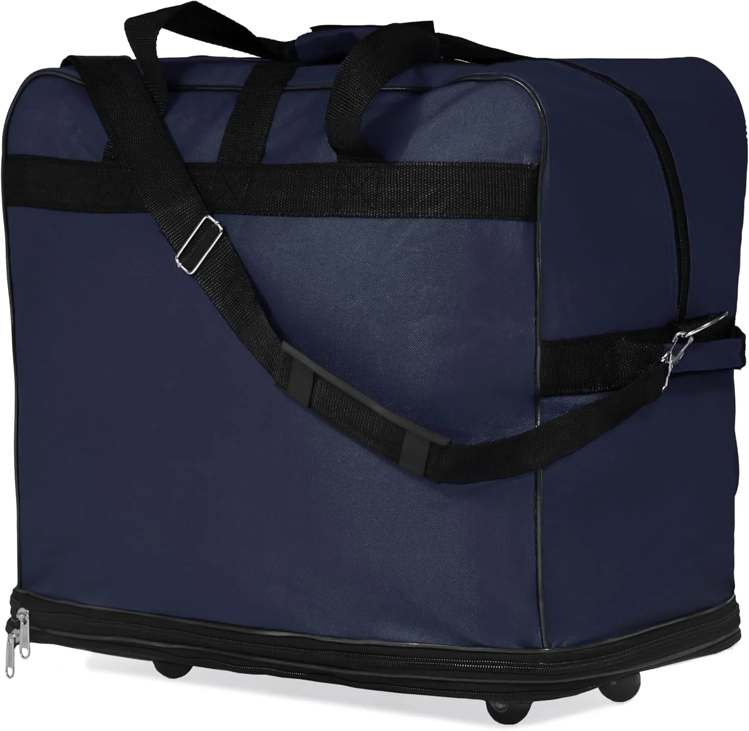 (Pack of 2) 36"" Duffle Bag Expandable Rolling Lightweight Wheeled Spinner Suitcase Luggage for Travel and Storage, Navy Blue, Wheelbag36