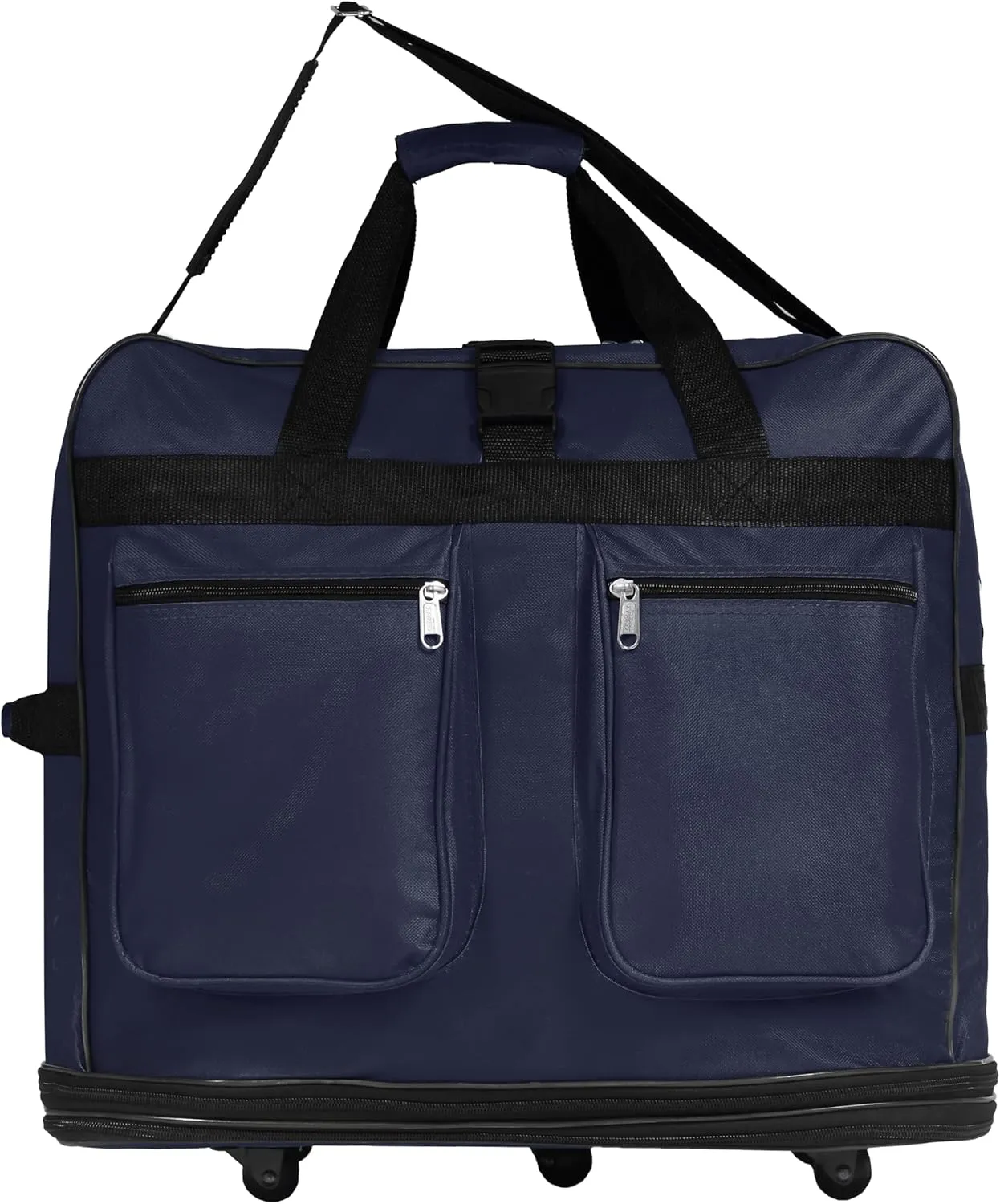 (Pack of 2) 36"" Duffle Bag Expandable Rolling Lightweight Wheeled Spinner Suitcase Luggage for Travel and Storage, Navy Blue, Wheelbag36