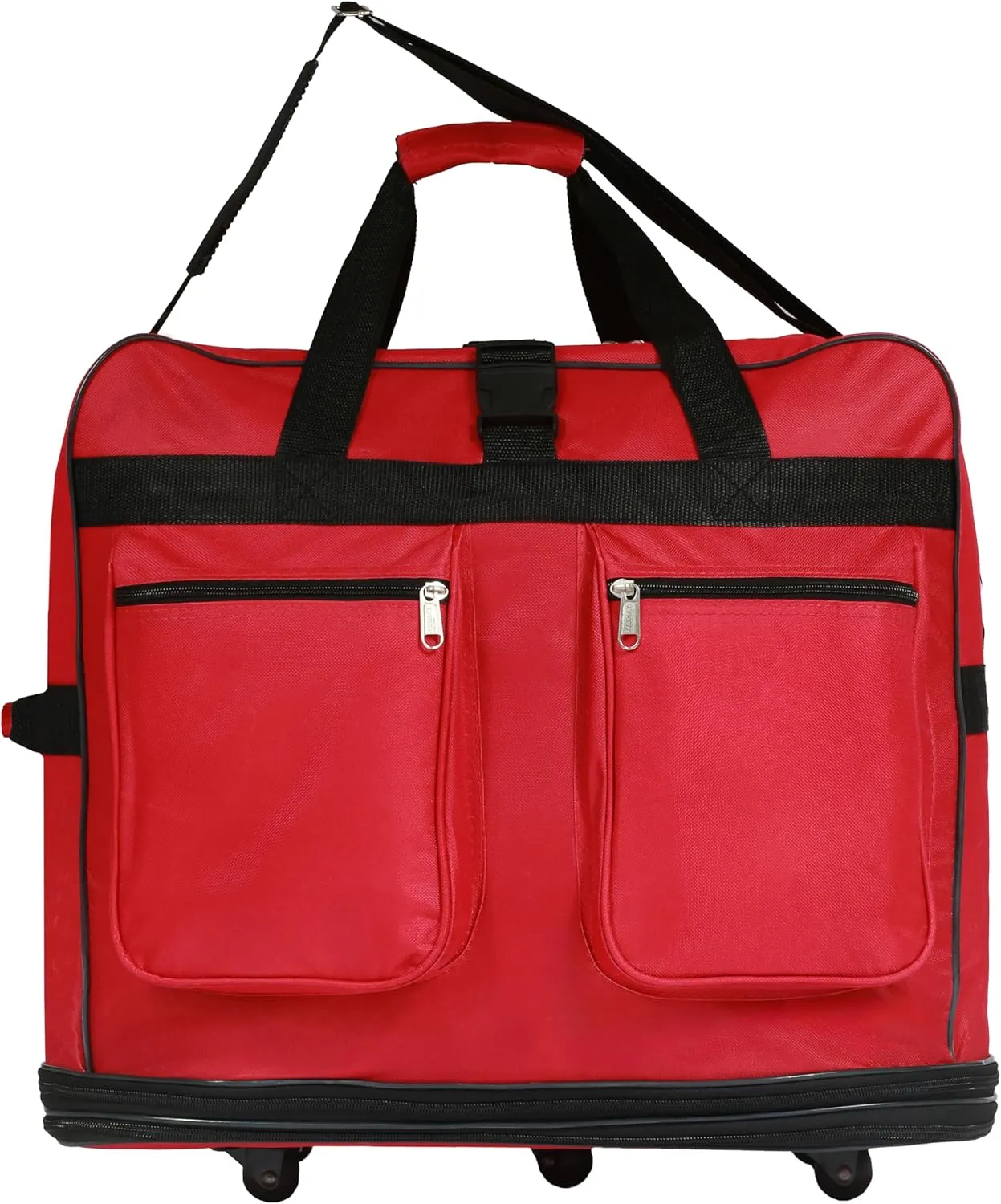 (Pack of 2) 36"" Duffle Bag Expandable Rolling Lightweight Wheeled Spinner Suitcase Luggage for Travel and Storage, Red, Wheelbag36