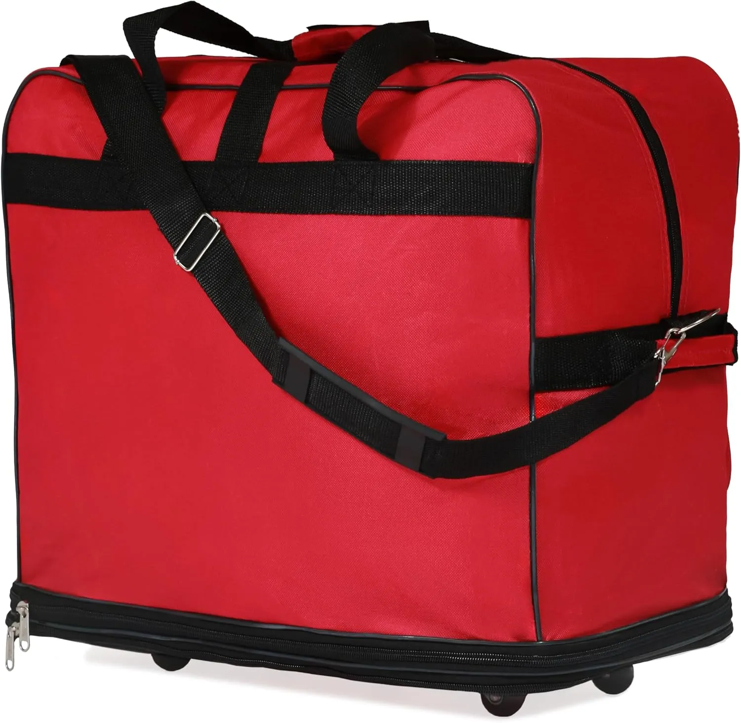 (Pack of 2) 36"" Duffle Bag Expandable Rolling Lightweight Wheeled Spinner Suitcase Luggage for Travel and Storage, Red, Wheelbag36