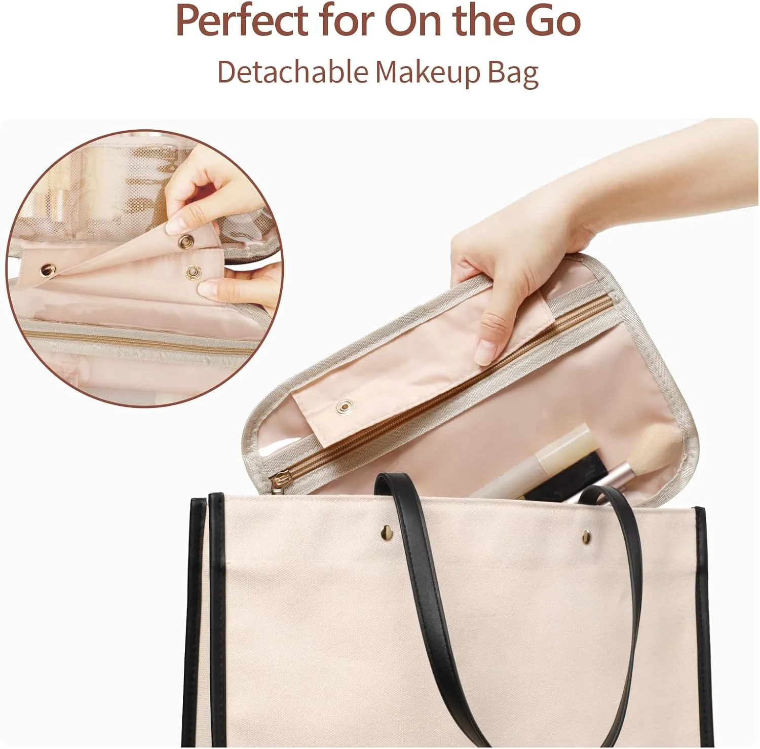 PACKISM Hanging Travel Bag for Toiletries - Quilted Plaid Waterproof Travel Makeup Organizer with Detachable Cosmetic Bag, 4 Smart Large Compartments for Full-Sized Toiletries, PU Leather Brown (M)