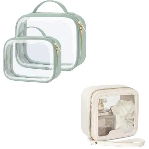 PACKISM TSA Approved Toiletry Bag and Small Clear Makeup Bag, Bundle Sales