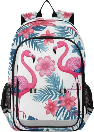 Palm Flowers Flamingo Print Backpack for Boys Middle-School Elementary Bookbags 20325581