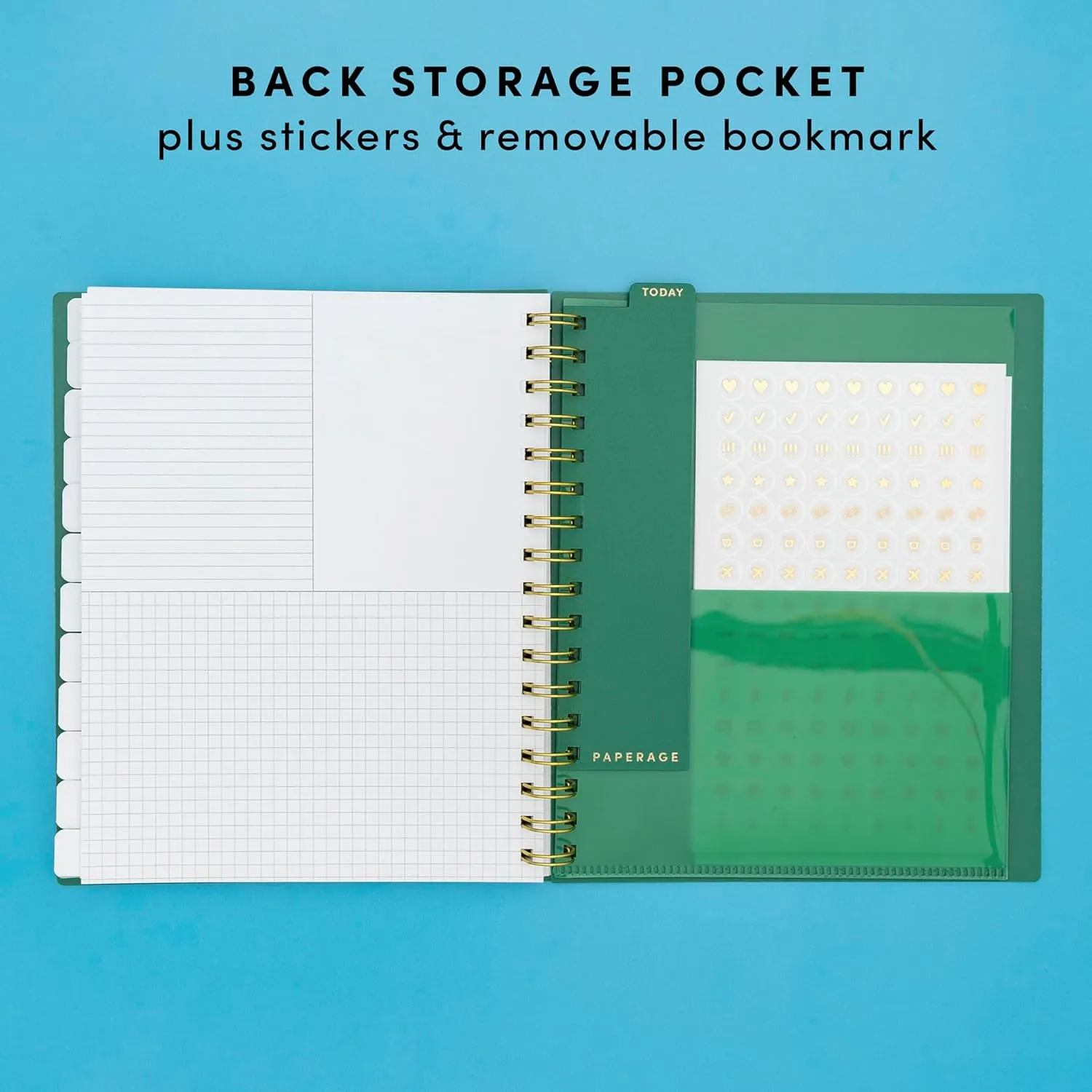 PAPERAGE Undated 12 Month Weekly & Monthly Planner with Durable Cover & Spiral Binding, 7.5 in x 9 in, Productivity Planner with Note Pages, Goals & Budget Trackers, Stickers & Bookmark (Navy)