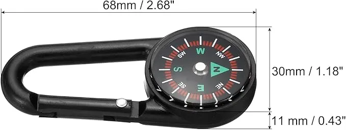 PATIKIL Compass, Buckle Compass Keychain Waterproof Survival Pocket Compass for Hiking Outdoor
