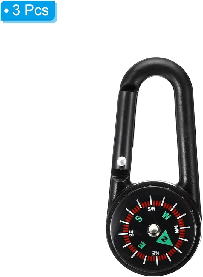 PATIKIL Compass, Buckle Compass Keychain Waterproof Survival Pocket Compass for Hiking Outdoor