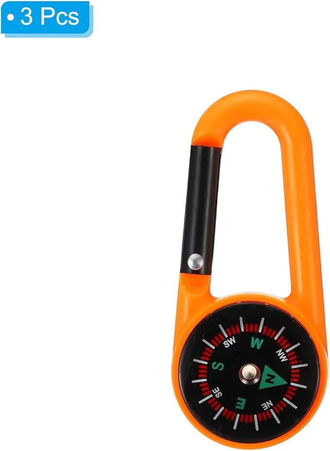 PATIKIL Compass, Buckle Compass Keychain Waterproof Survival Pocket Compass for Hiking Outdoor