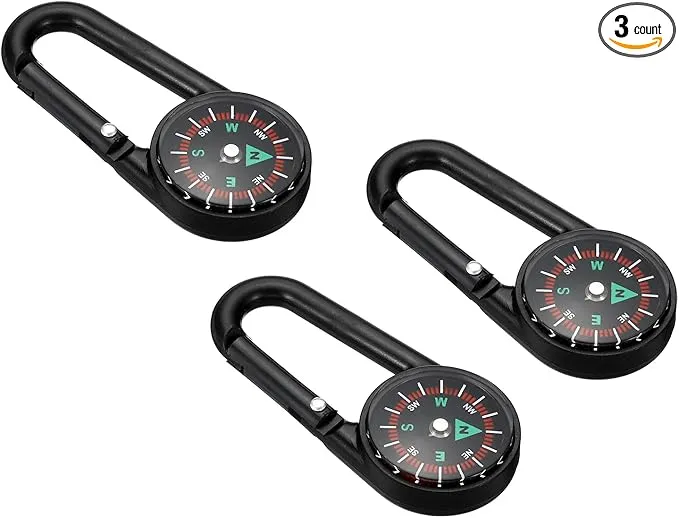 PATIKIL Compass, Buckle Compass Keychain Waterproof Survival Pocket Compass for Hiking Outdoor