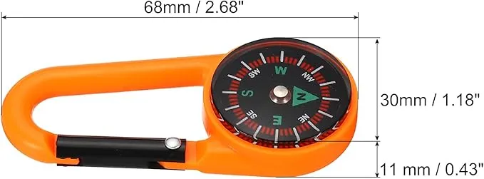 PATIKIL Compass, Buckle Compass Keychain Waterproof Survival Pocket Compass for Hiking Outdoor