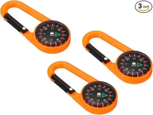PATIKIL Compass, Buckle Compass Keychain Waterproof Survival Pocket Compass for Hiking Outdoor
