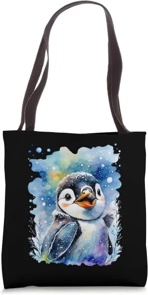 Penguin Retro Style Vintage T-Shirt Tote Bag