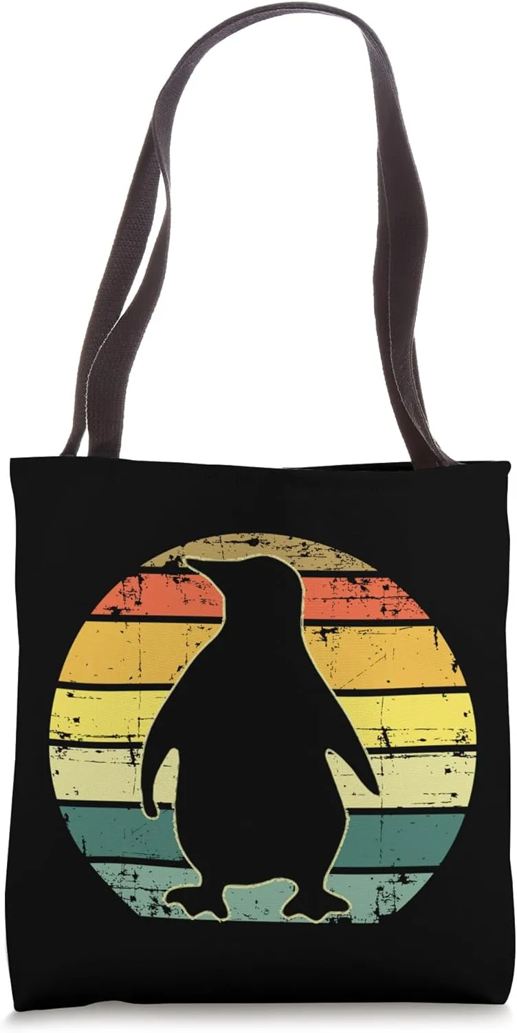 Penguin Retro Style Vintage T-Shirt Tote Bag