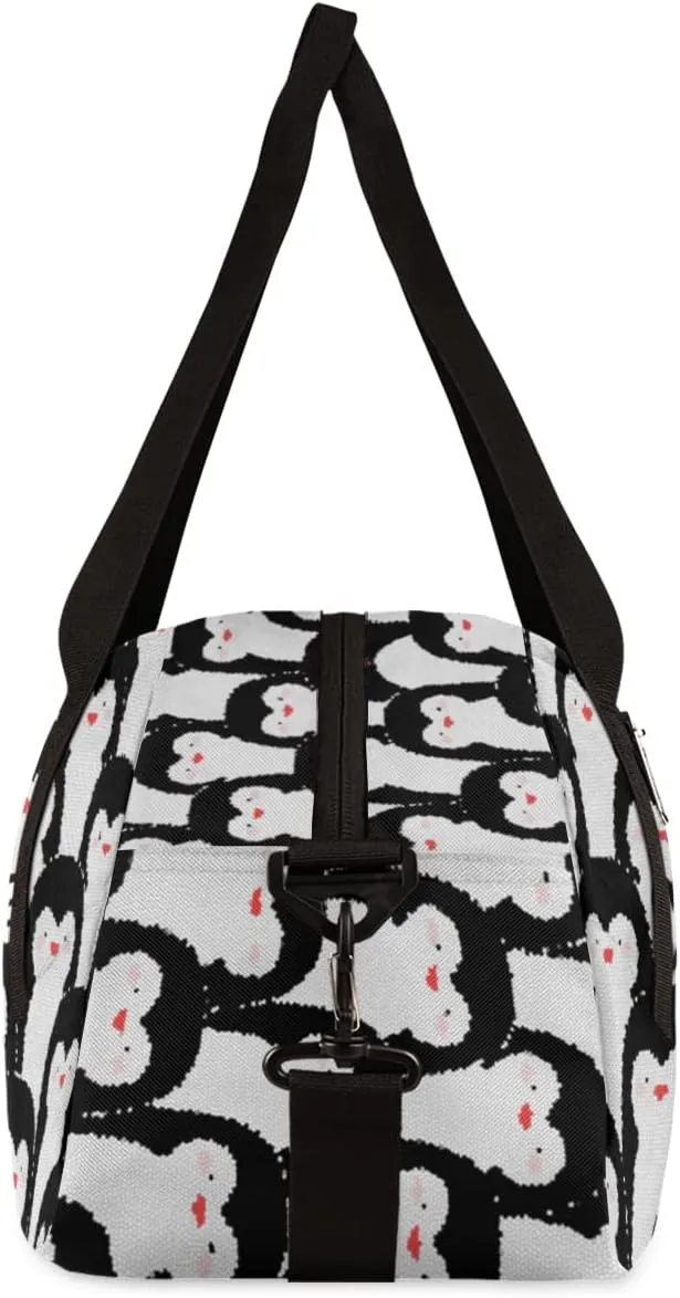 Penguins Personalized Kids Duffel Bag for Girls Boys, Penguins Debris Custom Name Dance Bag Overnight Small Duffel Bag Carry On Weekend Sports Travel Bag for School Practice Gymnastics Ballet