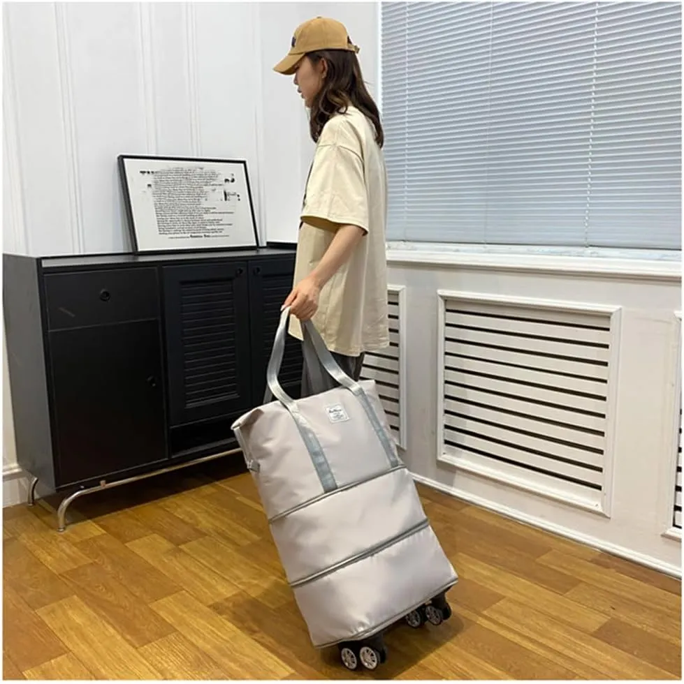 Pepepo Travel Bag With Wheels, 2025 New Large Capacity Travel Bag - Universal Wheel Removable, Large Capacity Wide-Open (BLACK)