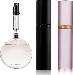 Perfume Refillable Bottle 5ml Bottom Refill Portable Purse Atomizer, Cologne Travel Perfume Spray Bottle for Outgoing and Traveling (Black   Pink 10ml)