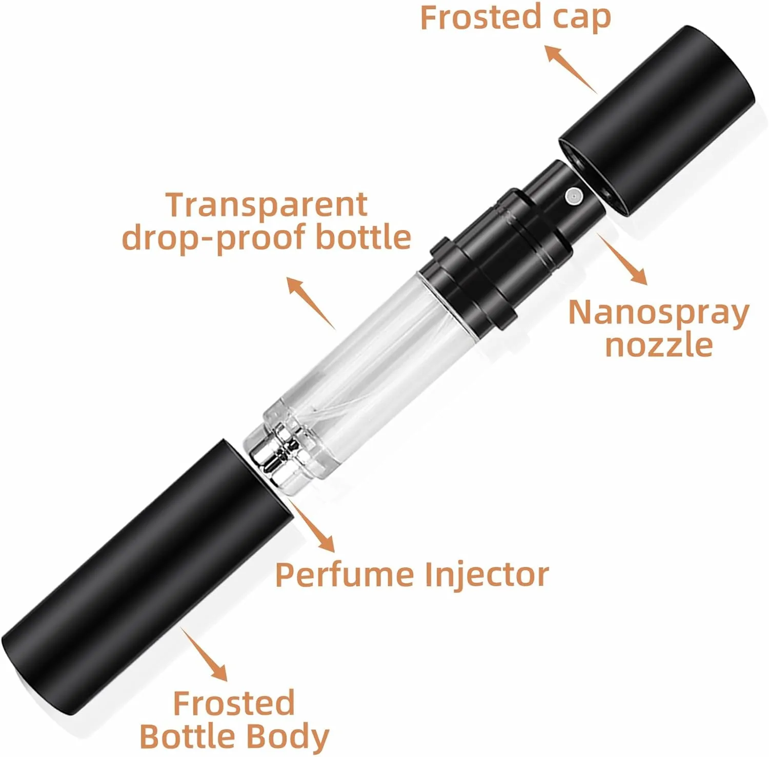 Perfume Refillable Bottle 5ml Bottom Refill Portable Purse Atomizer, Cologne Travel Perfume Spray Bottle for Outgoing and Traveling (Black   Pink 10ml)