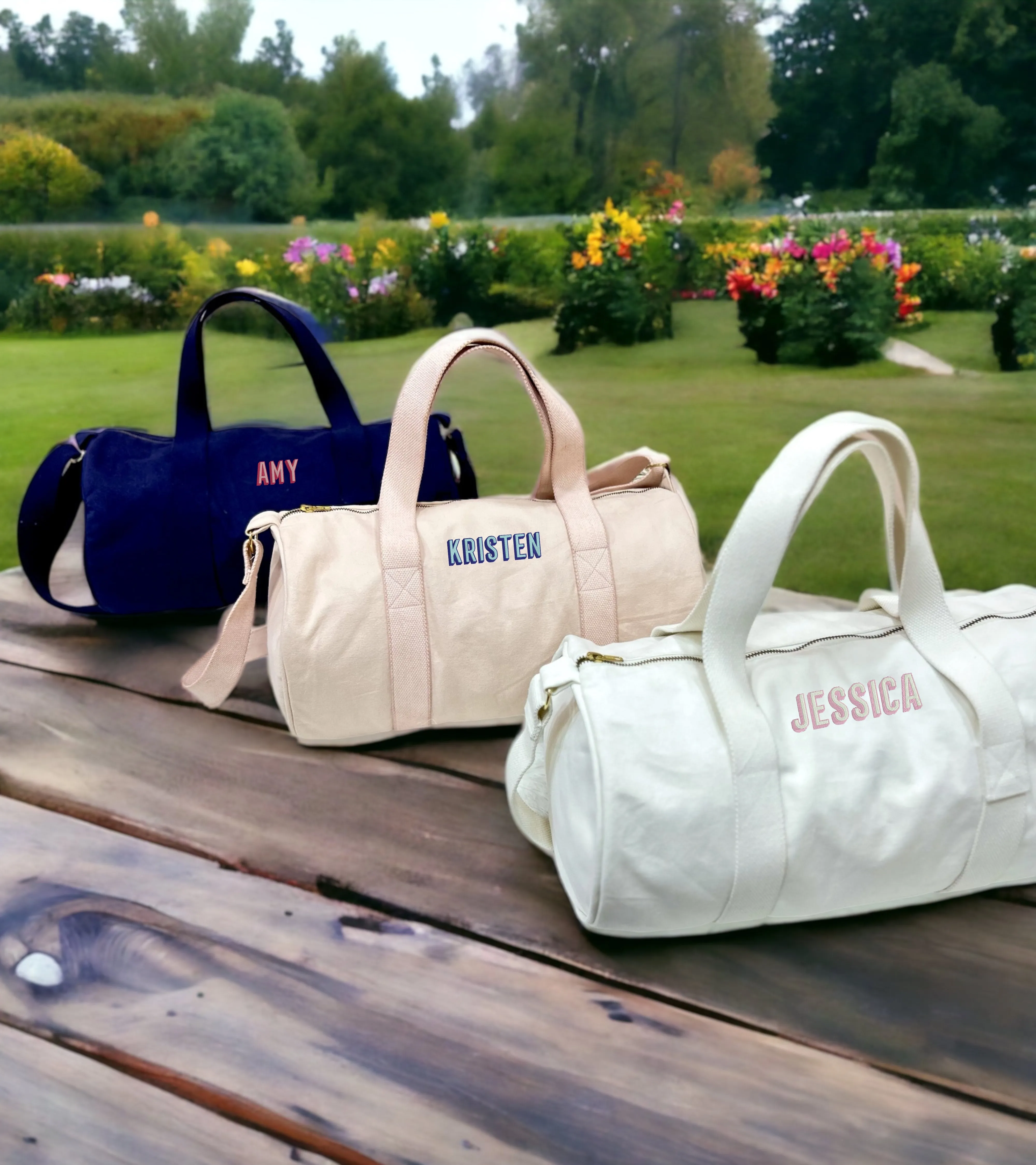Personalised Duffle Bag with Shadow Font