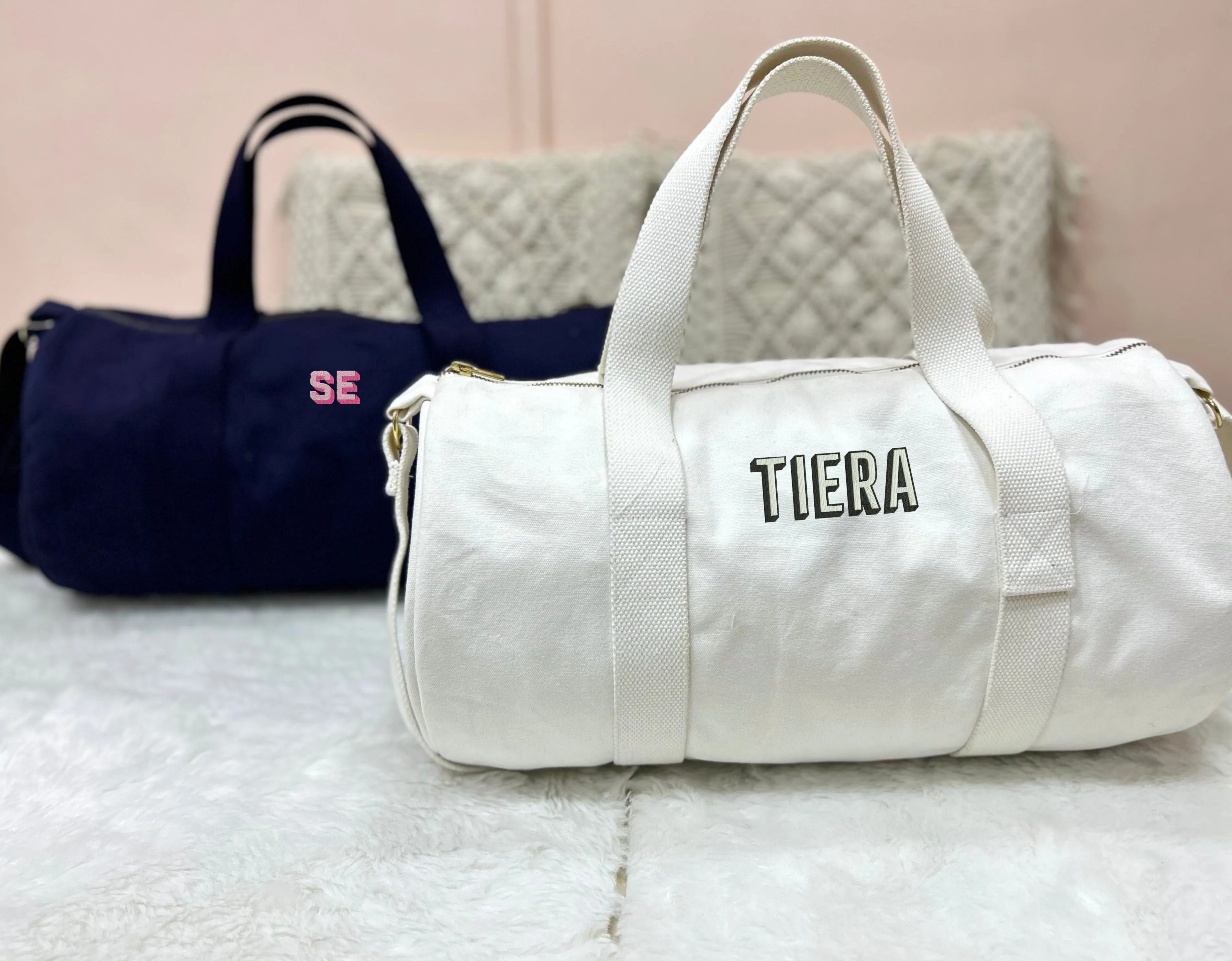 Personalised Duffle Bag with Shadow Font
